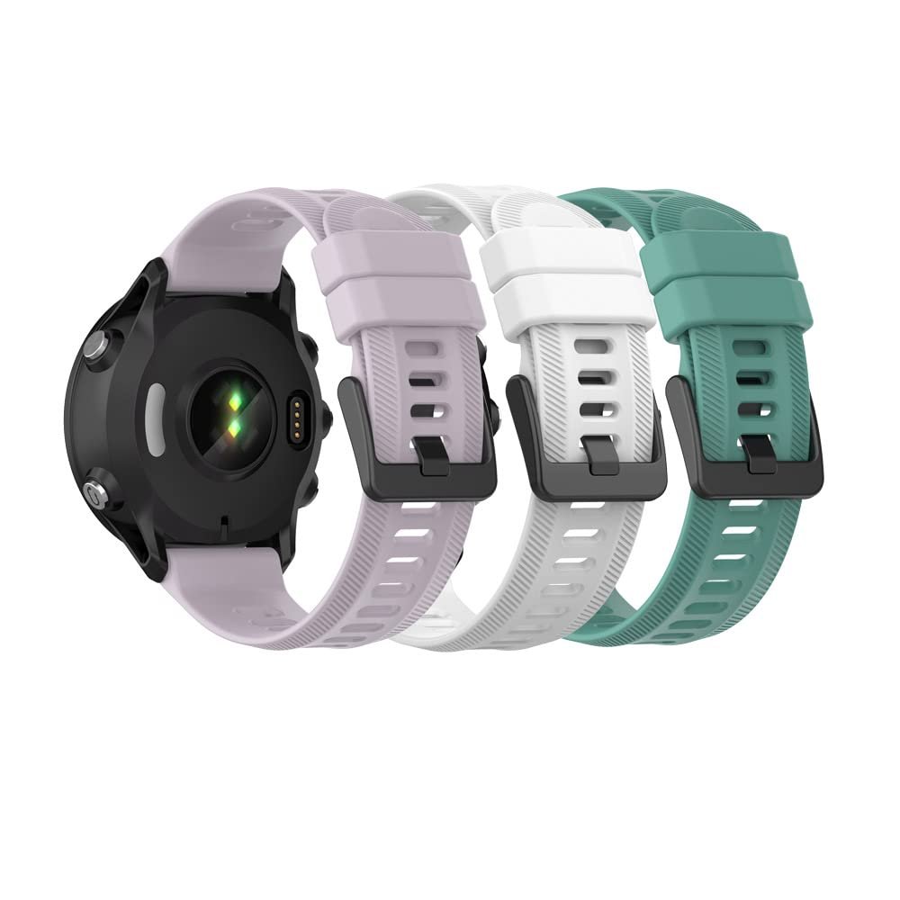 Senter 22mm Soft Rubber Without Quick Release Replacement Band for Garmin Forerunner 955/Forerunner 945/Forerunner 935 Smart Watch(Black Buckle)