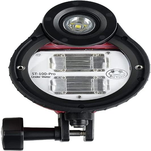 Seafrogs 328FT/100M Underwater Photography Strobe Diving Flash Light with Optical Fiber Cable for Sony Olympus Nikon Canon Fujifilm Dive Camera Housing Case (ST-100 Pro)