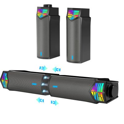Smalody Gaming Speakers for PC, Computer Speakers for Desktop Monitor with Bluetooth, 2 in 1 Computer Speaker Soundbar, Can Be Split and Combined Freely