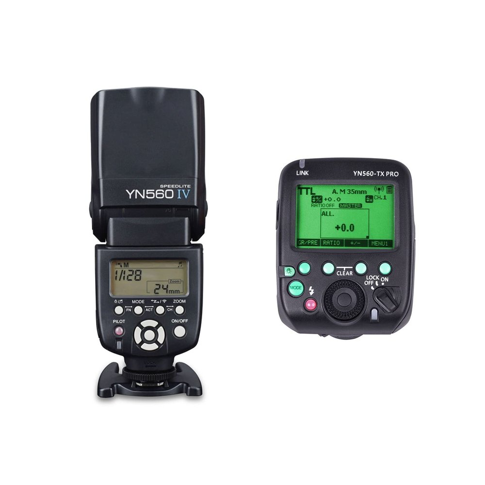 YONGNUO YN560 IV with YN560TX PRO N Wireless Flash Speedlite Master + Slave Flash + Built-in Trigger System for Nikon Digital Cameras