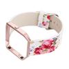AsohsEN Women Flower Strap for Fitbit Blaze Bands, Genuine Soft Leather Replacement Wristband Bracelet Metal Frame for Fitbit Blaze Smart Fitness Watch (Black powder+Powder) view 3