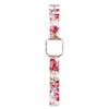 AsohsEN Women Flower Strap for Fitbit Blaze Bands, Genuine Soft Leather Replacement Wristband Bracelet Metal Frame for Fitbit Blaze Smart Fitness Watch (Black powder+Powder) view 4