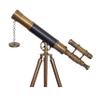 Vintage Marine Tripod Reflecting Double Barrel Telescope Antique Nautical Unique Eyepiece Full Brass Stand view 2