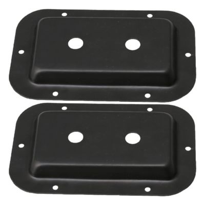 BQLZR Steel Recessed Headphone Jack Plate 1/4inch Black for Speaker Cabinets Pack of 2