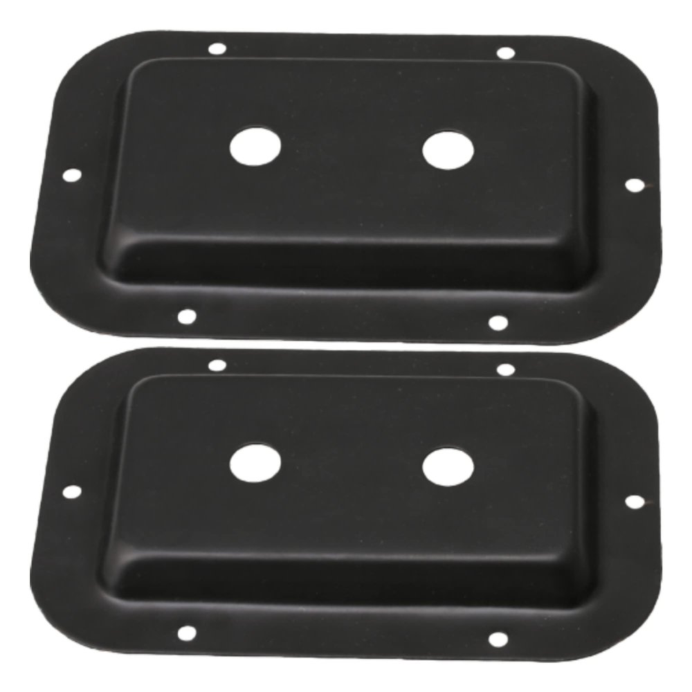 BQLZR Steel Recessed Headphone Jack Plate 1/4inch Black for Speaker Cabinets Pack of 2