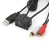 USB Extension Wire Connection Kit,USB to 3.5mm Aux Cable, Cable Adapter Cord USB AUX Stereo Female to 2 RCA Male Cable for Car Boat Motorcycle, USB to 3.5mm Aux Cable,USB Extension Wire ConnectiA view 4