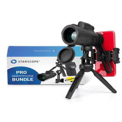 Starscope Monocular Telescope Smartphone Pro Bundle - 10x42 Monoculars for Adults High Powered with Cell Phone Adapter | Bird Watching, Hunting, Hiking Scope | BAK4 Prism FMC Lens, Waterproof