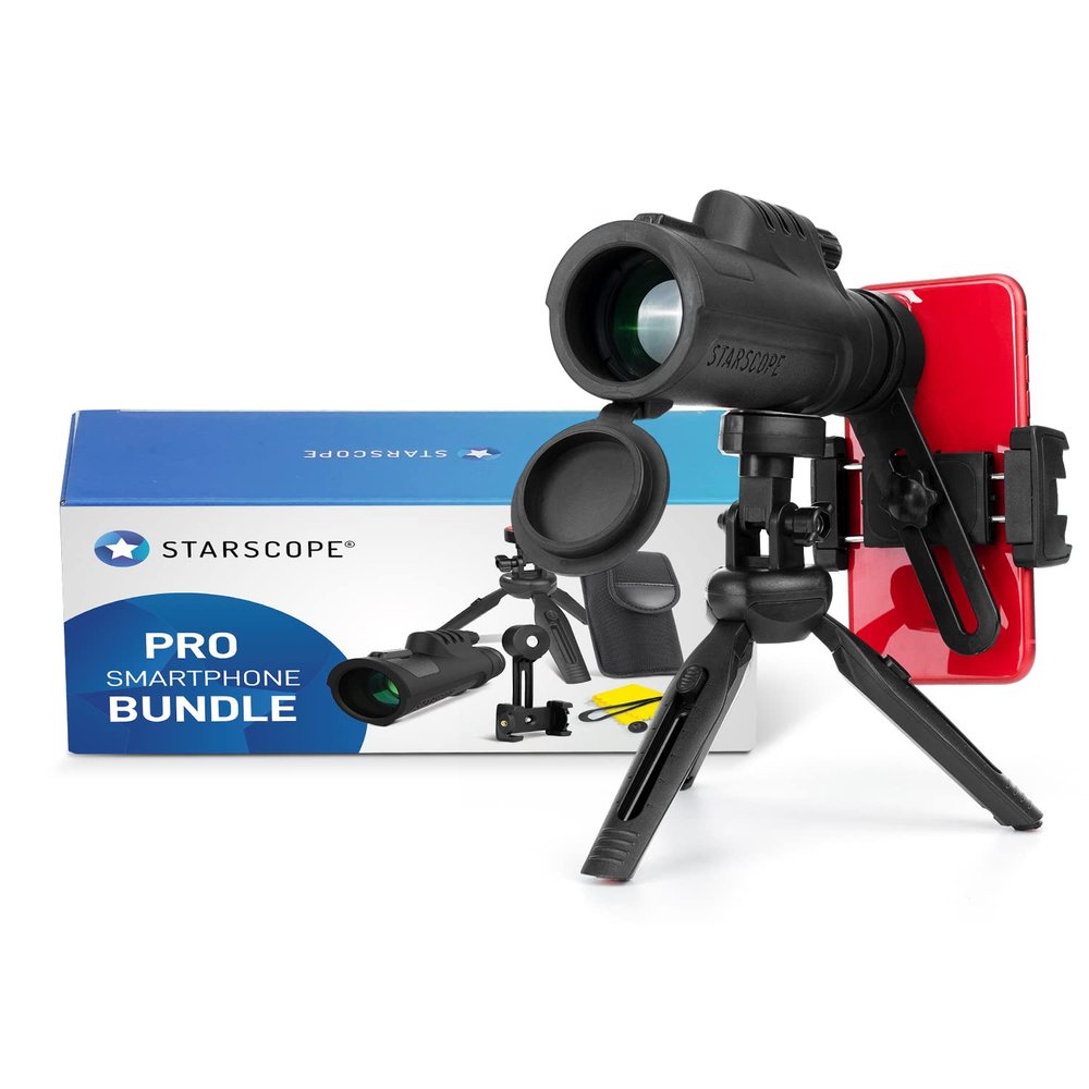 Starscope Monocular Telescope Smartphone Pro Bundle - 10x42 Monoculars for Adults High Powered with Cell Phone Adapter | Bird Watching, Hunting, Hiking Scope | BAK4 Prism FMC Lens, Waterproof