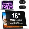 IPROKKO Magnetic Privacy Screen for MacBook Pro 16 Inch (2021-2025, M1, M2, M3, M4, Pro, Max), Removable Anti Blue Light Glare Private Spy Filter Screen Cover Compatible with 16.2" Mac Laptop [2-in-1 Privacy Kit] view 1
