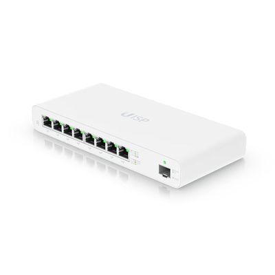 UBIQUITI UISP Router, 8-Port GbE Ports w/ 27V Passive PoE, For MicroPoP Applications, 110W PoE Budget, Fanless