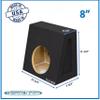 8" Single Sealed Sub Box Subwoofer Enclosure for Regular Cab Trucks Speaker Box view 2