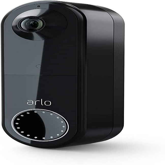 Arlo Essential Wire-Free Battery Operated Video Doorbell - HD Video, 180 View, Night Vision, 2 Way Audio, Direct to Wi-Fi No Hub Needed, Black - AVD2001B (Renewed)