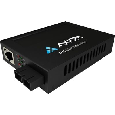 Axiom Memory - MCP32-F1-M3S2-AX - Axiom 1Gbs POE RJ45 to 1000BASE-SX Fiber Media Converter - MMF, SC, 2km, 1310nm - Network (RJ-45) - 1x PoE (RJ-45) Ports - 1 x SC Ports - Multi-Mode - Gigabit