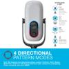 JLab Epic Talk USB Gaming Streaming Microphone, White, USB-C Output, Cardioid, Omni, Stereo, Bi-Directional, 192k Sample Rate, Volume Control, Gain Control, and Quick Mute, 3.5mm AUX, Plug and Play view 3