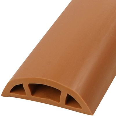Floor Cord Cover Floor Cord Protector Tan Insulated PVC Soft Floor Cable Protector, Portable Self-Adhesive Cord Management, 3cm Wide Floor Cord Hider for Steps, Wire Organizer