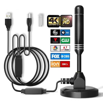 2025 Upgraded Digital HD TV Antenna Indoor for Smart TV,980+ Miles Long Range Amplifier Antennas TV Signal Booster for Local Channels,Support 4K 1080p ATSC/ISDB-T/DVB-T/DVB-T2 All Smart/Old TVs (AH-1)