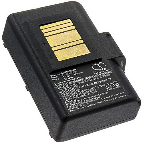 Cameron Sino New 3400mAh Replacement Battery Fit Zebra QLN220, QLn220HC, QLN320, QLn320HC, ZQ500, ZQ510, ZQ520, ZQ521, ZQ610, ZQ610HC, ZQ620, ZQ620HC, ZR628, ZR638