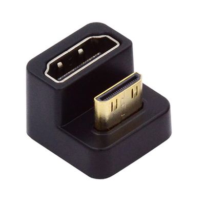 xiwai 360 Degree Up Opposite U Shape Back Angled Mini HDMI 1.4 Male to HDMI Female Extension Adapter Converter