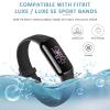 3 Pack Bands Compatible with Fitbit Luxe Women Men, Soft Silicone Wristband Replacement Strap for Fitbit Luxe/Luxe Special Edition Fitness Tracker, Large, Black+White+Gray view 3