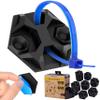 Rugged, Stylish Adhesive XL Zip Tie Mounts 100 Pack. Premium 1.5in Sticky Back Ziptie, Cord, and Cable Management Anchor Clips. Easy Peel and Stick Mounting Bases With Hanging Organizer Box Dispenser view 1