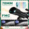 Telescope for Adults Astronomy, 70mm Aperture 400mm Focal Length Portable Astronomical Telescope for Beginners Age Over 8 Years Old with Wireless Remote Carry Bag Tripod, Black view 3