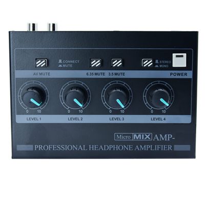 Mix Splitter 8X amp 1/8 av RCA mini amp 1/4 inch Stereo Input Adapter to 4 Channel 1/8 and 1/4" TRS Mixing Audio Input Headphones for Sound Mixer