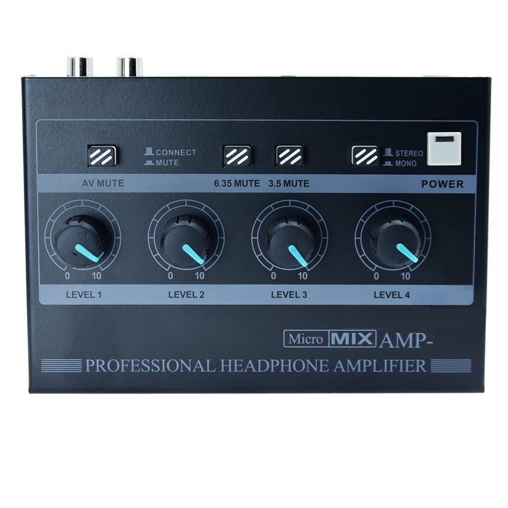 Mix Splitter 8X amp 1/8 av RCA mini amp 1/4 inch Stereo Input Adapter to 4 Channel 1/8 and 1/4" TRS Mixing Audio Input Headphones for Sound Mixer