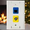 R.J. Enterprises- RJ-EC-06 Ethernet Coax Wall Plate, Cat6 Black Coupler view 1