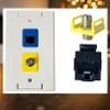 R.J. Enterprises- RJ-EC-06 Ethernet Coax Wall Plate, Cat6 Black Coupler view 2