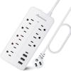 25FT Surge Protector Power Strip Extension Cord with USB C, Asamoom Flat Plug Power Strip with Long Cord, 8 Outlets and 4 USB Port,1700J Surge Protector for Home Office White, ETL Listed view 1