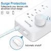 25FT Surge Protector Power Strip Extension Cord with USB C, Asamoom Flat Plug Power Strip with Long Cord, 8 Outlets and 4 USB Port,1700J Surge Protector for Home Office White, ETL Listed view 2
