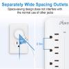 25FT Surge Protector Power Strip Extension Cord with USB C, Asamoom Flat Plug Power Strip with Long Cord, 8 Outlets and 4 USB Port,1700J Surge Protector for Home Office White, ETL Listed view 3
