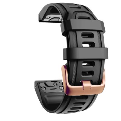 GANYUU Quick Release Watch Band Silicone Bracelet for Garmin Fenix 5S 5X 5Plus 6S 6X 6 Pro Rose Gold Buckle Bracelet Sport Wrist Strap (Color : B, Size : 20mm Fenix 6S)
