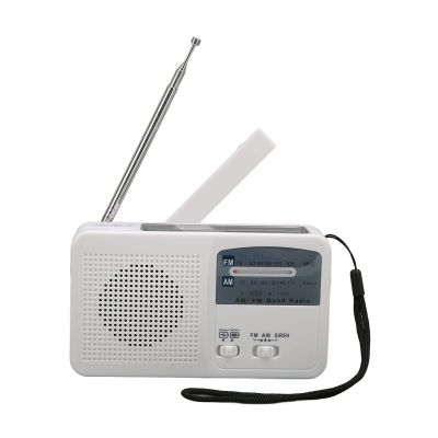 Aumoo Solar Powered Emergency Radio, Durable USB Rechargeable Emergency Radio for Outdoor Power outages White