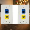 R.J.Enterprises RJ-EC-04 Ethernet Coax Wall Plate,Cat6 Blue Keystone Jack (White, Blue, Yellow, 2pc ($10)) view 3