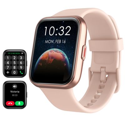 Tensky Smart Watch for Women Android & iPhone, Alexa Built-in, 1.8" Touch Screen Fitness Tracker with Answer/Make Calls, 3ATM Waterproof Heart Rate/Sleep/SpO2 Monitor, Pedometer, 100+ Sport Modes