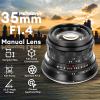 PERGEAR 35mm F1.4 Full-Frame Manual Focus Lens, Compatible with Sony E-Mount Cameras A7 A7II A7III A7R A7RII A7RIII A7RIV A7S A7SII A7SIII A9 A7C A6400 A6000 A6600 A6100 A6500 A6300 (Black) view 2