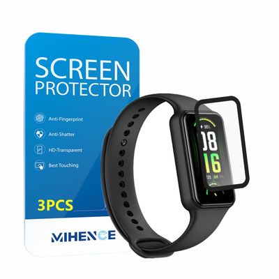 MIHENCE [ 3PCS ] Compatible with Amazfit Band 7 Screen Protector, 3D Full Screen Coverage Curved Edge PAMA Protective Film for Fitness Tracker, transparent