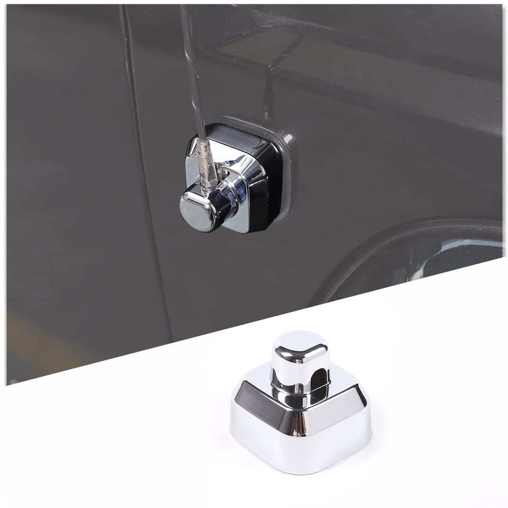 Antenna Base Cover Trim Compatible with Hummer H3 2005-2009, ABS Side Antenna Base Bezel Cover Antenna Mount Decoration Accessories (Bright Silver)