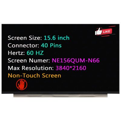 BTSELSS 40 Pins 60 Hz UHD 3840 * 2160 15.6" LCD Replacement for Lenovo ThinkPad X1 Extreme 3rd Gen 20TK 20TL Non-Touch Screen Display Panel (Without Bracket)