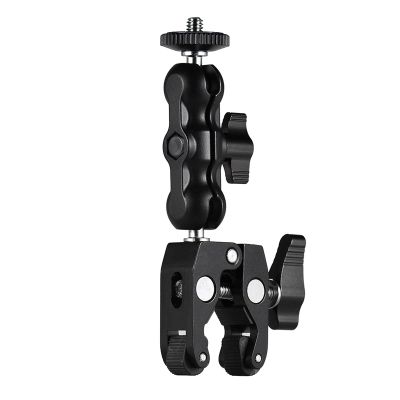 Andoer Multi-Functional Clamp Ball Mount Clamp Articulating Friction Arm Super Clamp with 1/4 Inch Screw for Monitor LED Video Light Flash Light Microphone