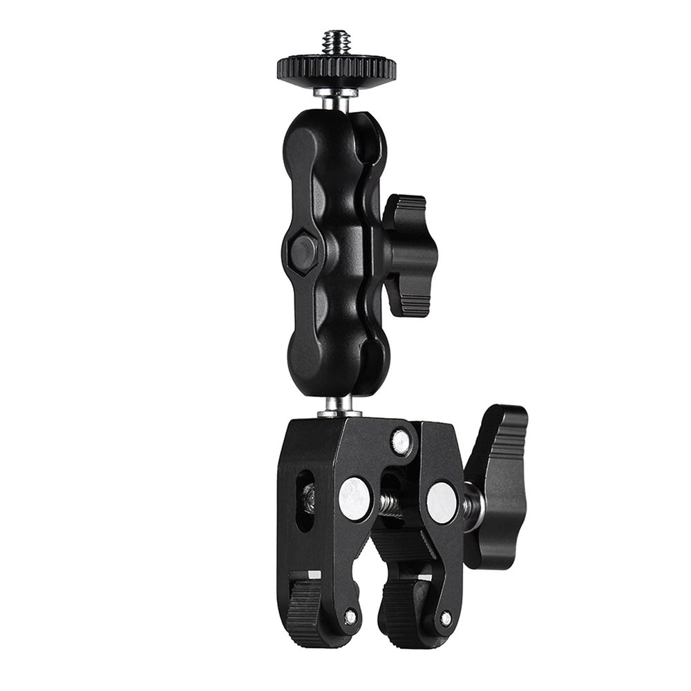 Andoer Multi-Functional Clamp Ball Mount Clamp Articulating Friction Arm Super Clamp with 1/4 Inch Screw for Monitor LED Video Light Flash Light Microphone