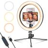 LED Ring Light 10" with Tripod Stand & Phone Holder for Live Streaming, Shooting with 3 Light Modes & 10 Brightness Level view 2