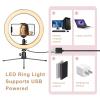 LED Ring Light 10" with Tripod Stand & Phone Holder for Live Streaming, Shooting with 3 Light Modes & 10 Brightness Level view 4