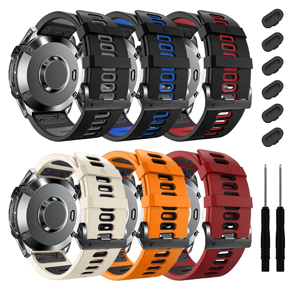 ZPJPPLX 22mm Sport Silicone Band Compatible with Garmin Fenix8 AMOLED 47mm/7 Pro/7/6 Pro/6/5 Plus/5,Quick-Fit Strap for Fenix E/Forerunner965 955/Descent G1/Approach S60 S62/epix Pro 47MM/quatix 7Pro