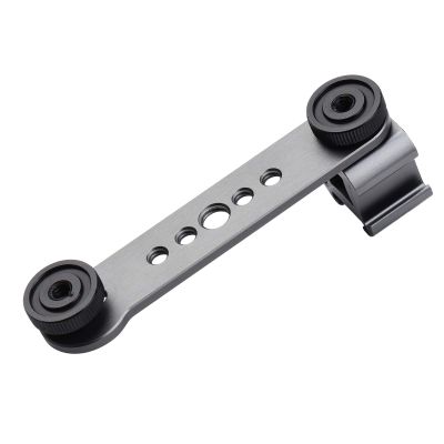 Andoer Triple Cold Shoe Mounting Bracket Extension Bar with 1/4 Inch and 3/8 Inch Thread for Gimbal Stabilizer Tripod Camera Flash Light