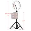 26 cm LED Ring Light 3 Colours 10 Levels Dimmable 3200-5600K Colour Temperature with Tripods Phone and Tablet Holder for Live Stream Makeup Portrait YouTube Video Lighting view 2