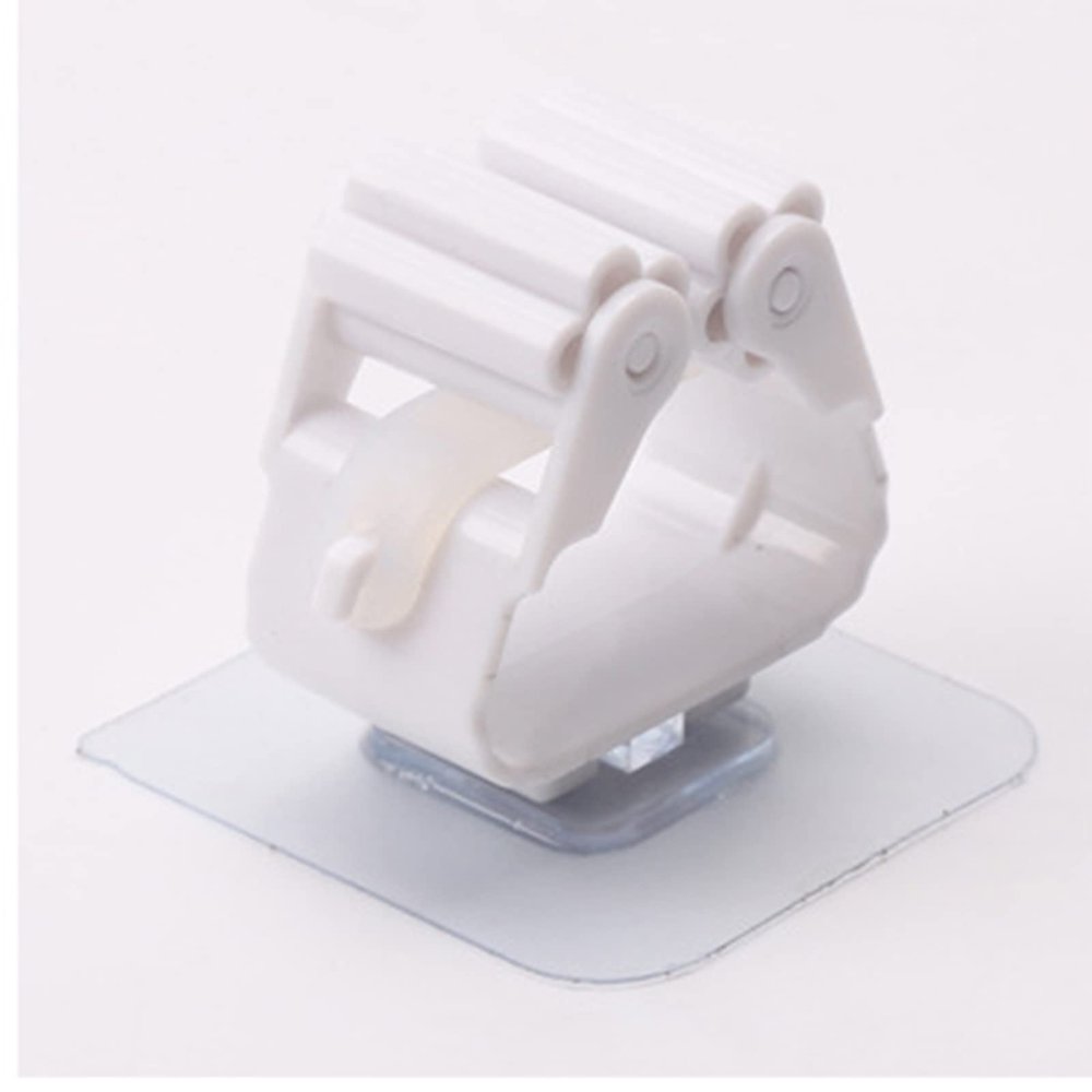 Self Adhesive No Drilling Broom Gripper, Mop Rack, Wall Mount Broom Hanger, Mini Mop Holder Dustpan Stand for Home Bathroom, Kitchen, Garage (Color : White, Size : 6 Pieces)