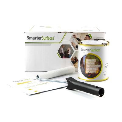 SmarterSurfaces Clear Projection Screen Paint (48ft) - Transparent Projector Screen Paint for Wall 4K | Paint on Screen Projector with Gain Value 1.0 | High-Performance 4K Projector Paint for Indoors