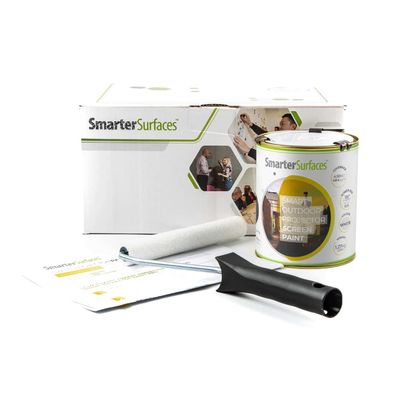 SmarterSurfaces Outdoor Projector Screen Paint (145ft) Standard 4K HD Projections | Weather, UV and Crack Resistant Projectable Wall Paint & Wipeable (Gain Value 1.26)